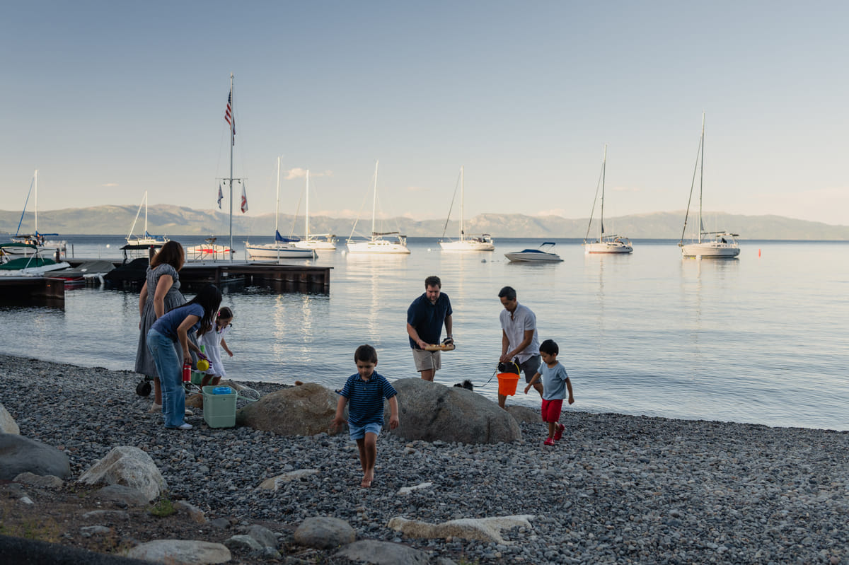 The marina and the beach